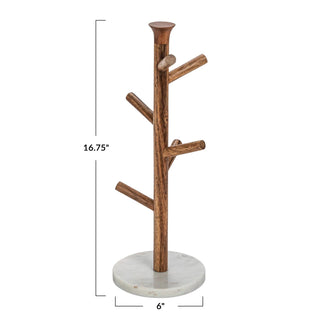 Mango Wood & Marble Mug Rack - Allure Boutique WY