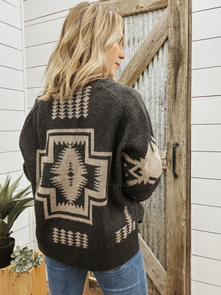 Oversized Graphic Cardigan - Allure Boutique WY