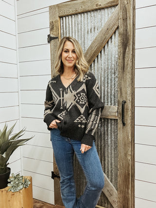 Oversized Graphic Cardigan - Allure Boutique WY
