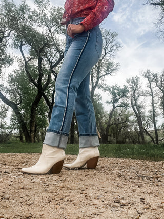 Raw Side Seam Modern Bootcut Jean - Allure Boutique WY