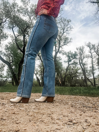 Raw Side Seam Modern Bootcut Jean - Allure Boutique WY