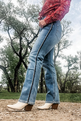 Raw Side Seam Modern Bootcut Jean - Allure Boutique WY