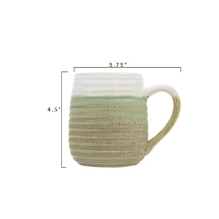 Ridged Stoneware Mug with Glaze - Allure Boutique WY