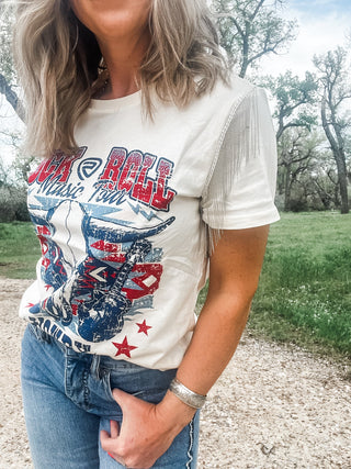 Rock & Roll Music Tour Chain Graphic Tee - Allure Boutique WY