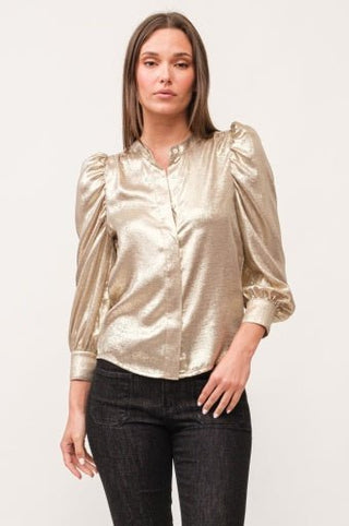 Rowan Puff Sleeve Button Down Blouse - Allure Boutique WY