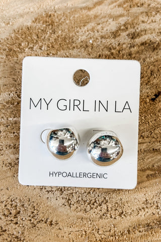 Silver Half Hoop Post Earrings - Allure Boutique WY