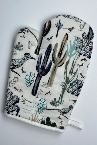 Southwest Roadrunner Saguaros Cotton Oven Mitt - Allure Boutique WY