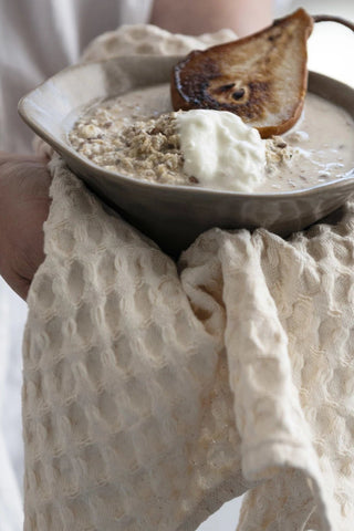 Stonewashed Cotton Waffle Weave Tea Towel - Natural - Allure Boutique WY