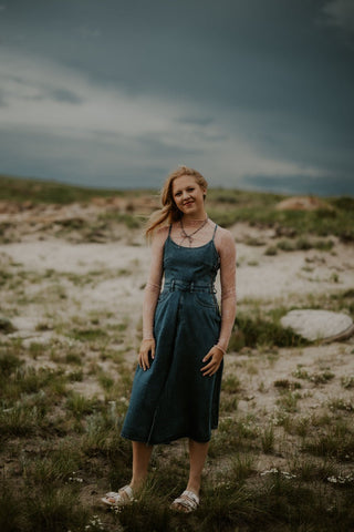 Strappy Back Denim Dress - Allure Boutique WY