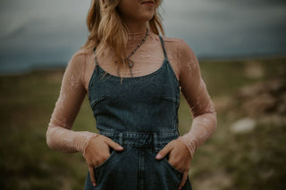 Strappy Back Denim Dress - Allure Boutique WY