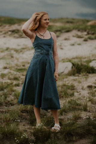 Strappy Back Denim Dress - Allure Boutique WY