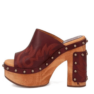 Studded Platform Clog Merlot - Allure Boutique WY