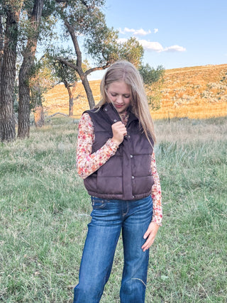 Swirls Faux Leather Vest - Allure Boutique WY