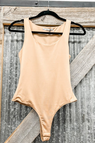 Taupe Scoop Neck Bodysuit - Allure Boutique WY