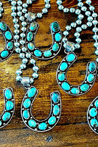 Turquoise Horseshoe Pendant Necklace - Allure Boutique WY