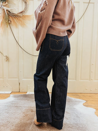 Ultra High Rise Tomboy Western Wide Leg Jean - Allure Boutique WY