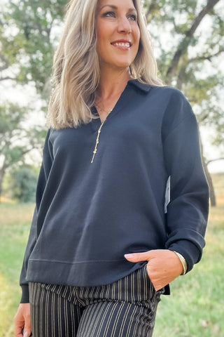 V - Neck Popover with Collar - Allure Boutique WY