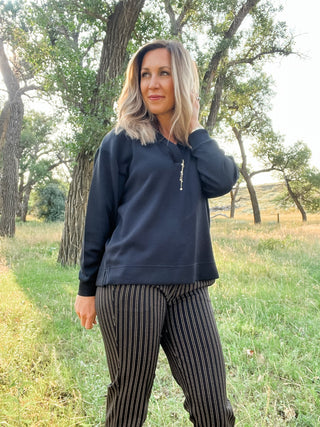 V - Neck Popover with Collar - Allure Boutique WY