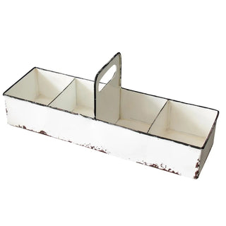 White Rustic Farmhouse Enamel Decorative Tray - Allure Boutique WY
