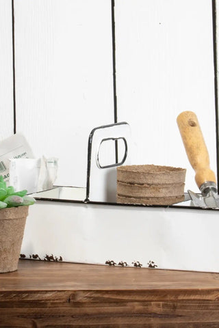 White Rustic Farmhouse Enamel Decorative Tray - Allure Boutique WY