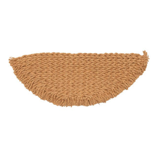 Woven Natural Coir Half Round Doormat with Fringe - Allure Boutique WY