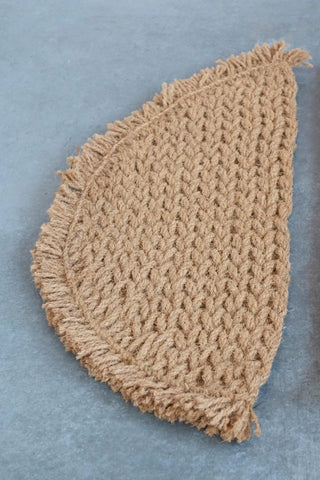 Woven Natural Coir Half Round Doormat with Fringe - Allure Boutique WY