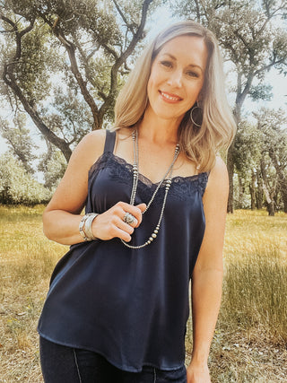 Woven Tank with Lace Trim - Allure Boutique WY
