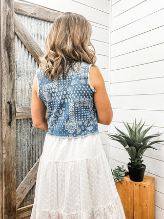 Wrangler Bandana Print Sleeveless Button Down Tank - Allure Boutique WY