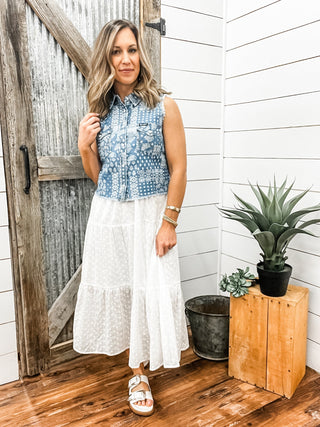 Wrangler Bandana Print Sleeveless Button Down Tank - Allure Boutique WY