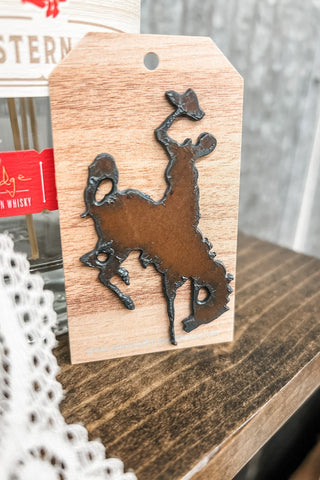 Wyoming Bronc Rustic Metal Hat Pin - Allure Boutique WY