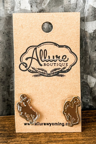 Wyoming Bucking Bronco Post Earrings - Allure Boutique WY
