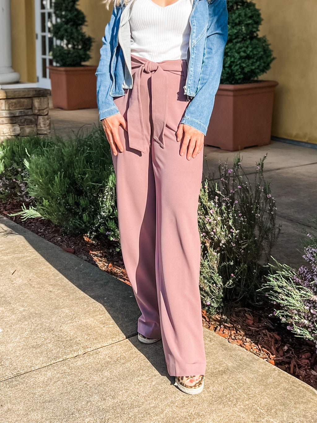Dusty Orchid Paper Bag Trousers