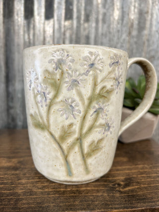 12 oz. Hand - Painted Stoneware Mug - Purple Daisy - Allure Boutique WY