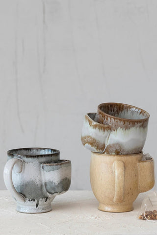 12 Oz. Stoneware Tea Bag Holder Mug - Allure Boutique WY