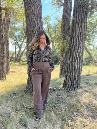 Long Sleeve Woven Blouse + Pintucks