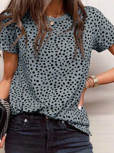Gray Leopard Print Tee