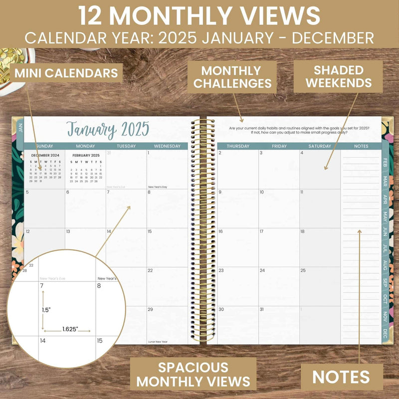 2025 Calendar Year Vision Planners - 7.5" x 9" - Allure Boutique WY