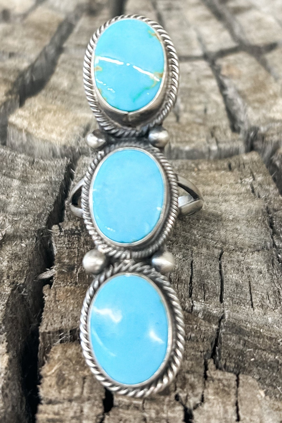 3 Stone Turquoise Ring Sz 7 - Allure Boutique WY