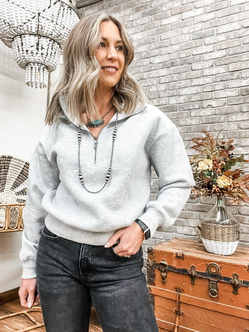 3/4 Zip Pullover Sweatshirt - Allure Boutique WY