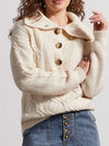 Cream Button Neck Sweater