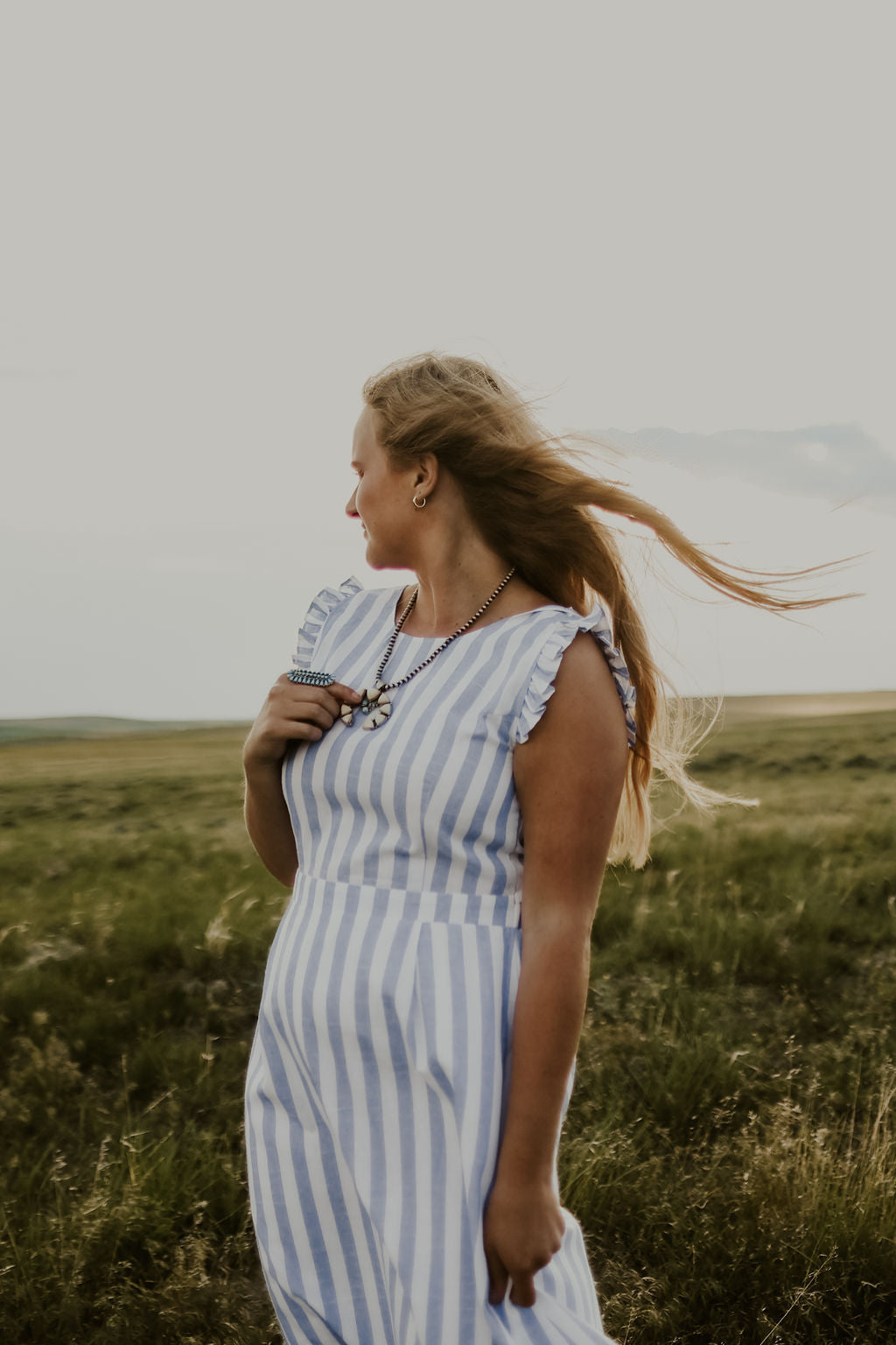 Paris Nautical Stripe Maxi Dress