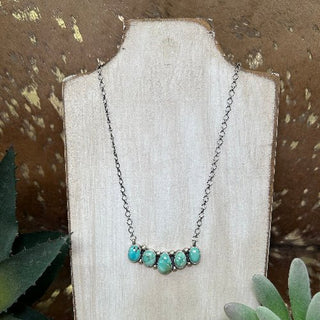 5 Stone Green Turquoise Necklace - Allure Boutique WY