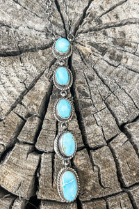 5 Stone Turquoise Lariat Necklace - Allure Boutique WY