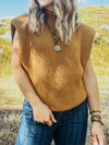Mustard Mock Neck Sleeveless Sweater