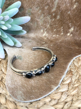 5 Stone Black Onyx Cuff