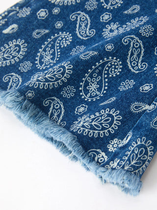 Girls Paisley Print Bell Bottom Jeans
