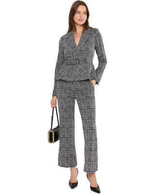Mid Rise Ankle Flare Trouser with Slit