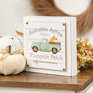 Autumn Acres Wooden Block Decor