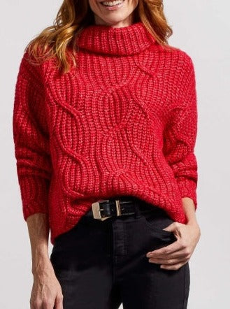Lipstick Red Cowl Neck Sweater