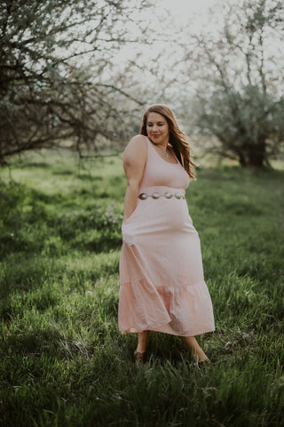Pink Gauze Maxi Tank Dress